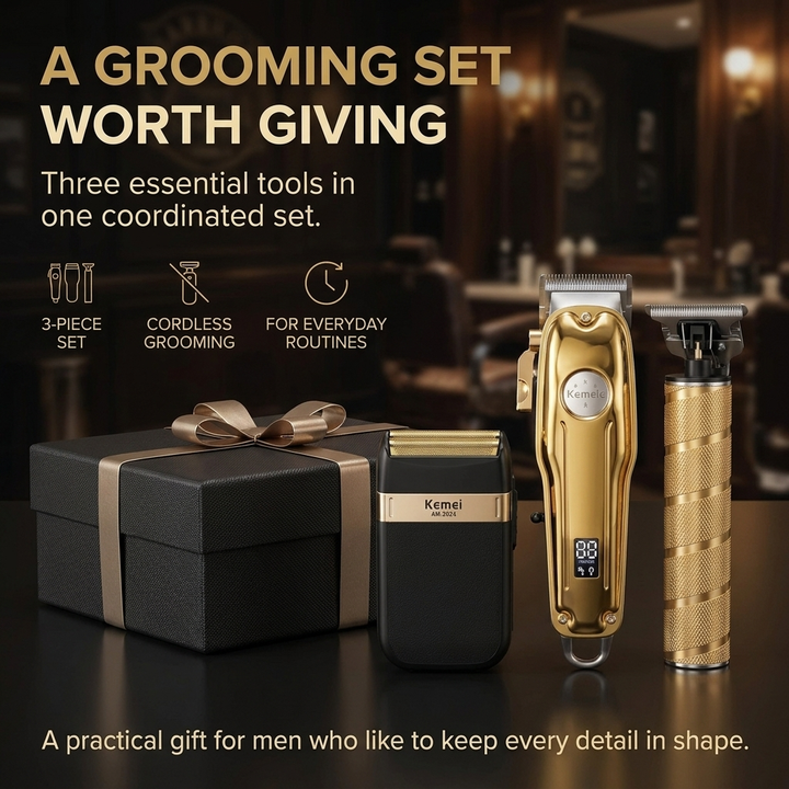Tondeuse Set Heren 3-delig – Draadloze Haartrimmer, Baardtrimmer &amp; Foil Shaver VestraGear