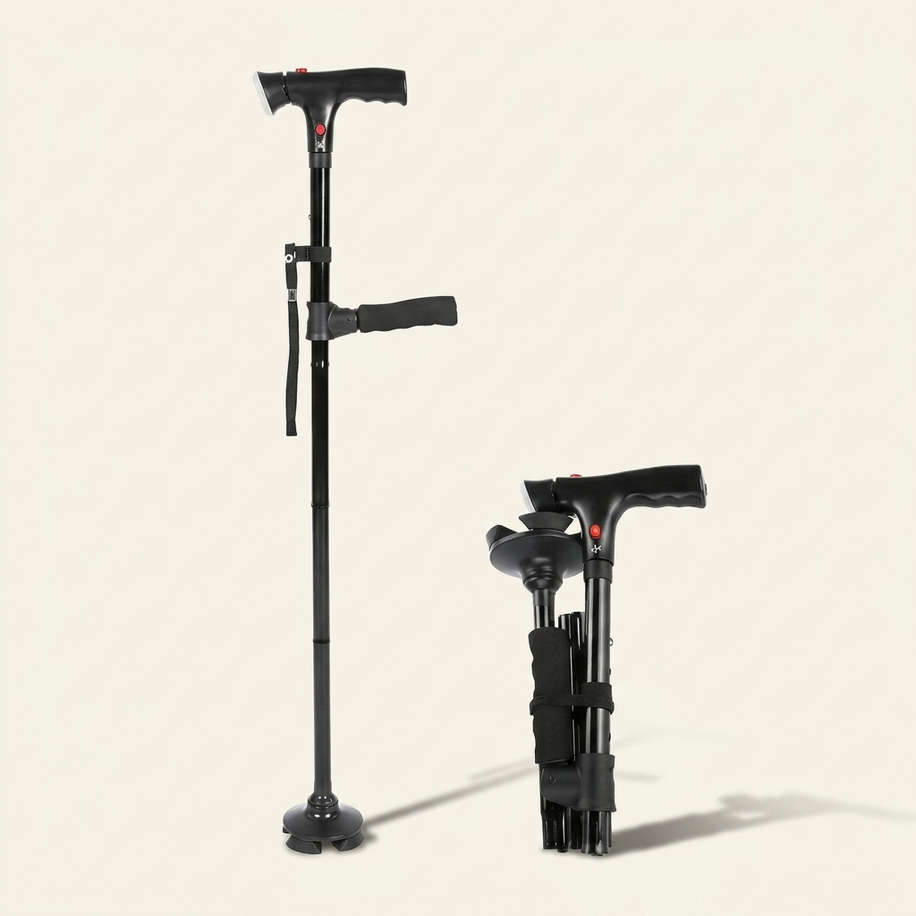 Eldrix Wandelstok – Ergonomische wandelstok van lichtgewicht metaal met antislip handvat VestraGear