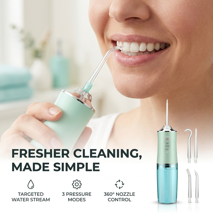 Waterflosser – 3 Drukstanden &amp; 360° Roterende Sproeikop Vestragear