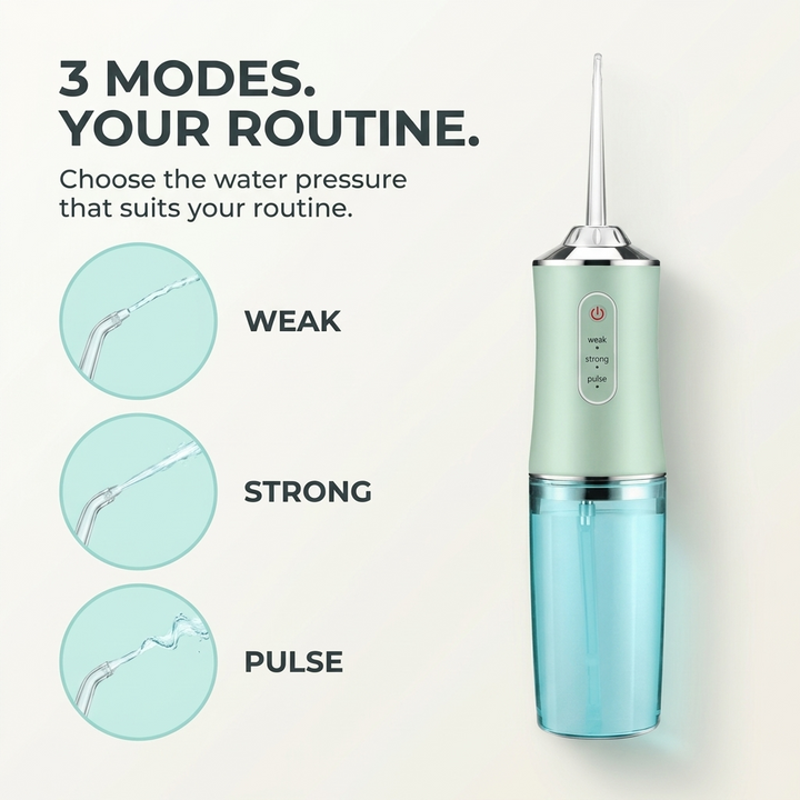 Waterflosser – 3 Drukstanden &amp; 360° Roterende Sproeikop Vestragear