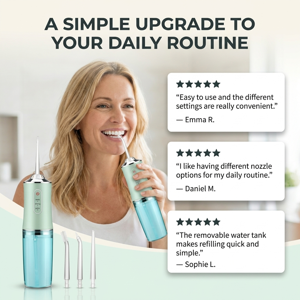 Waterflosser – 3 Drukstanden &amp; 360° Roterende Sproeikop Vestragear