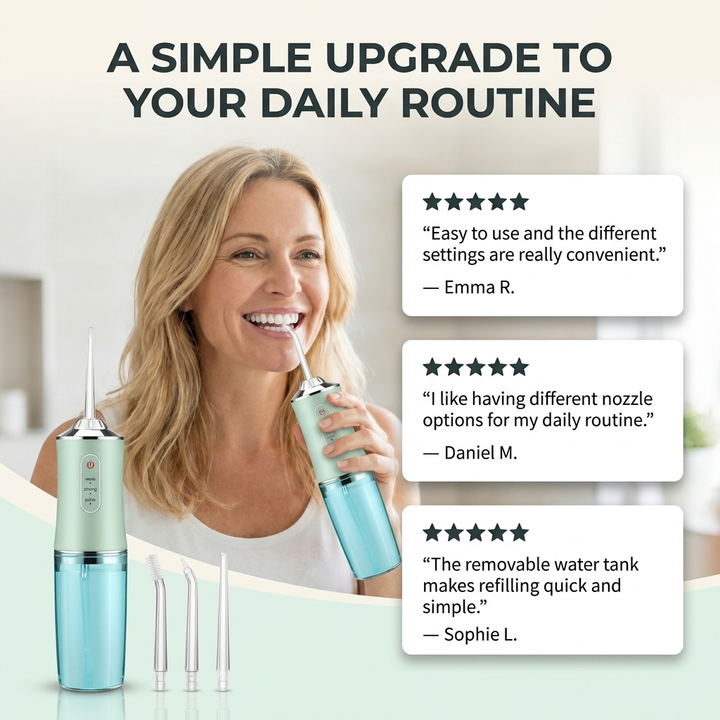 Waterflosser – 3 Drukstanden &amp; 360° Roterende Sproeikop Vestragear