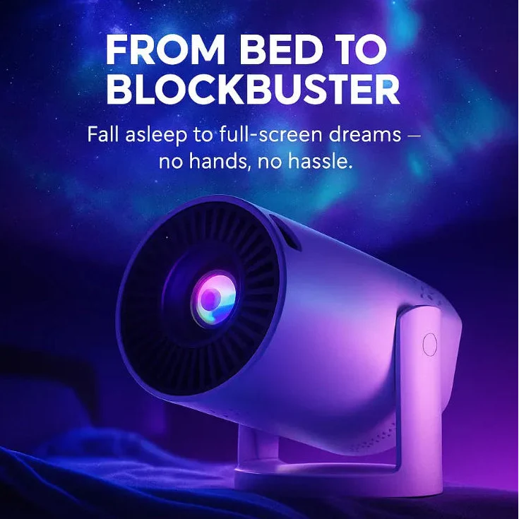 Mini vidéoprojecteur – Miroir d'écran sans fil, support 1080p & haut-parleur intégré