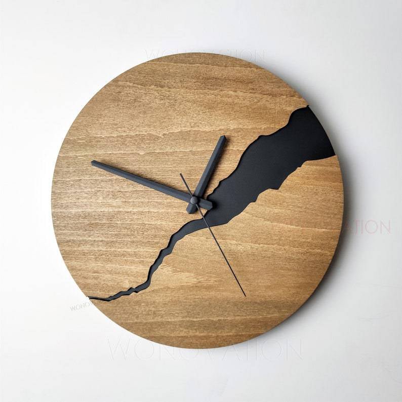 WoodAura – Houten Wandklok Minimalistisch Design – Moderne Woondecoratie