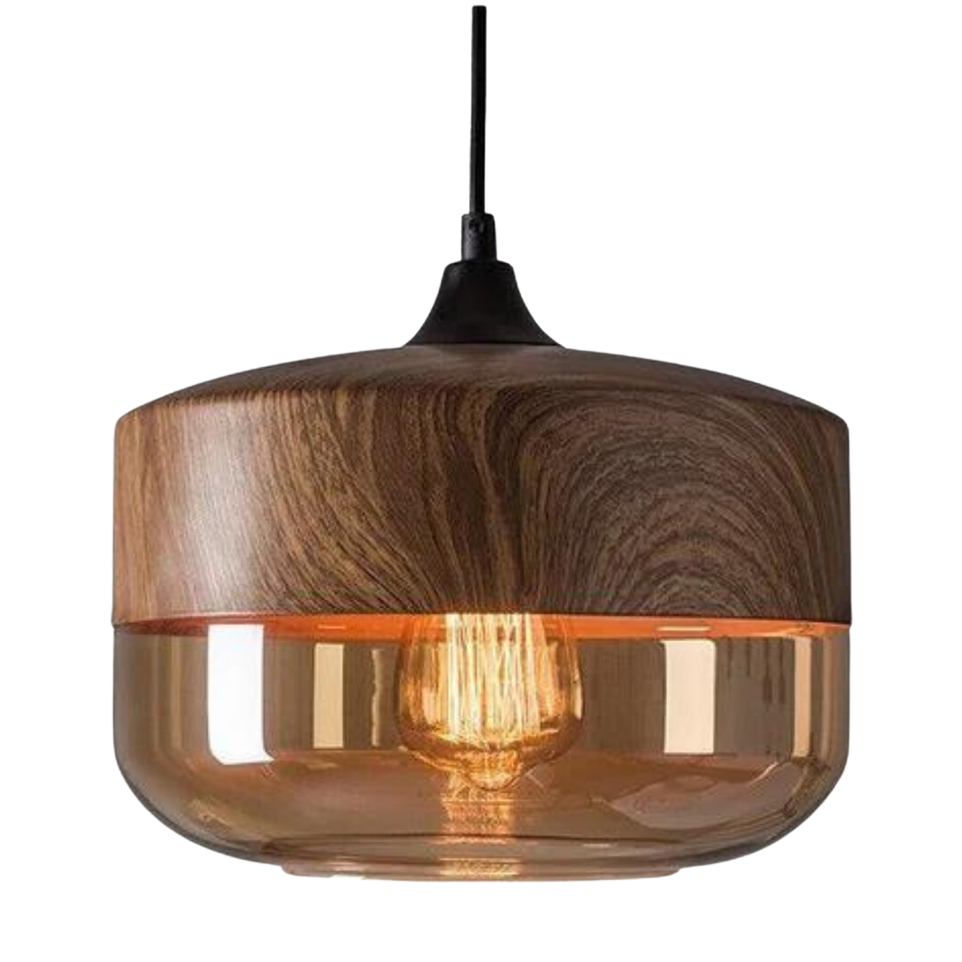 Lunora – lampada da soffitto scandinava legno & vetro – moderna e accogliente