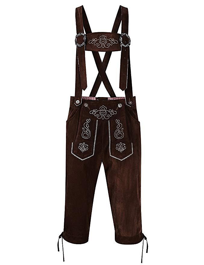 Pantalons curts de cuir Alpenjunge per a home – Amb brodat per a l'Oktoberfest i festa
