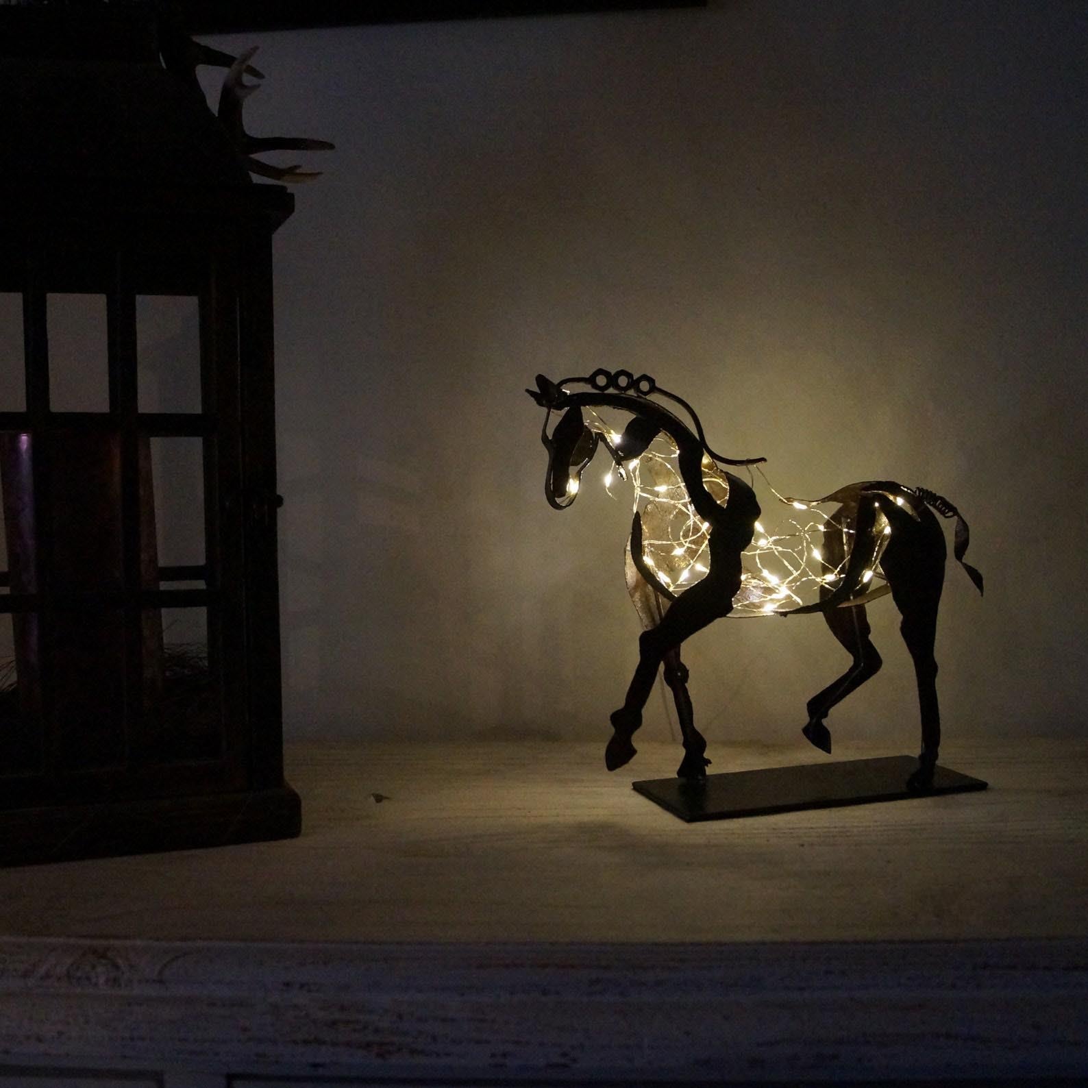 Equinora Escultura Decorativa de Cabalos – Metal Artesanal con Acabado Rústico