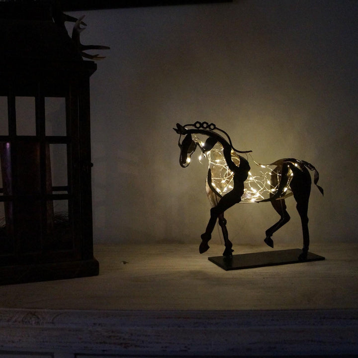 Paarden Decoratiebeeld – Handgemaakt Metaal met Rustieke Afwerking