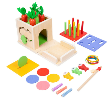 EduCube Bloque de Madera – Juguete Montessori 8 en 1 desde 6M