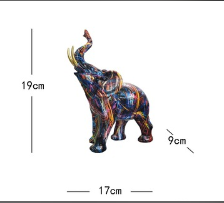 ElevaArt Olifant Escultura – Escultura Decorativa Abstracta Colorida con Artesanía Hecha a Mano