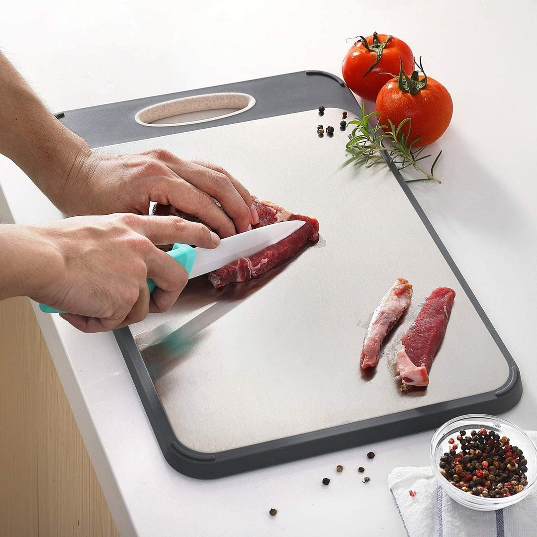 Culinor Tabla de cortar – Tabla de cortar de acero inoxidable con diseño higiénico y resistente al calor