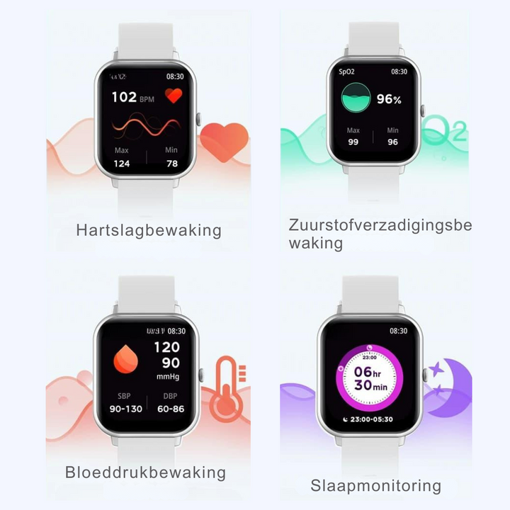PulseMate Montre Intelligente – Fonctions de Santé &amp; Étanche IP68