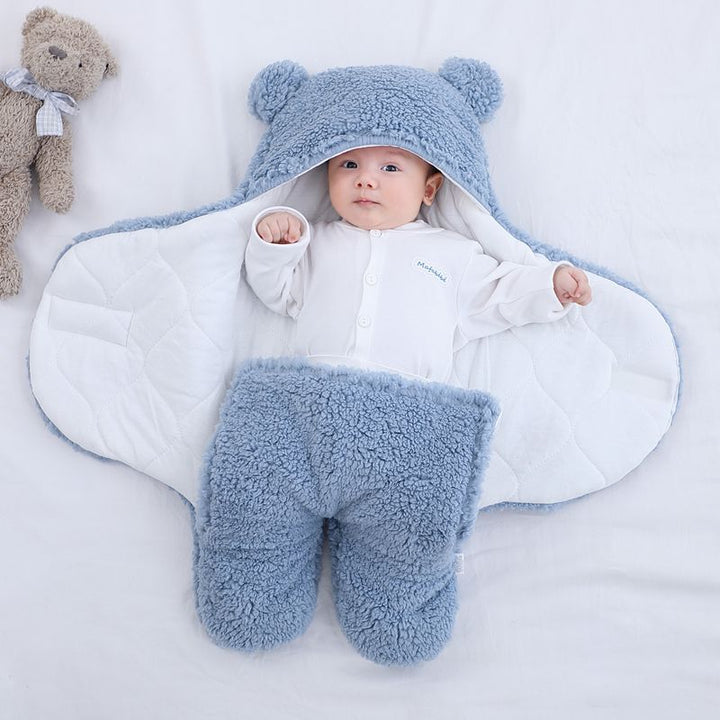 Nuvora – Baby wikkeldoek ademend katoen met klittenband – veilig slapen