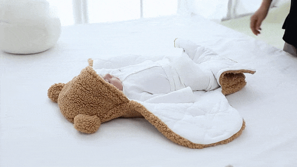 Nuvora – Baby wikkeldoek ademend katoen met klittenband – veilig slapen