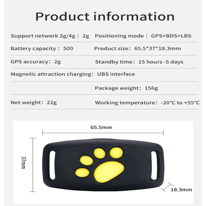 GPS-tracker voor honden en katten – Real-time locatie, lichtgewicht &amp; lange batterijduur (Copy) Vestragear