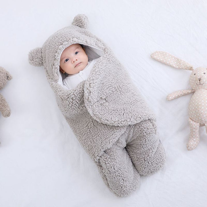 Nuvora – Baby wikkeldoek ademend katoen met klittenband – veilig slapen