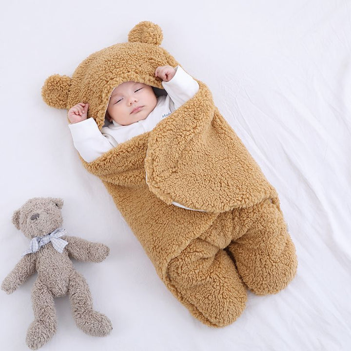 Nuvora – Baby wikkeldoek ademend katoen met klittenband – veilig slapen