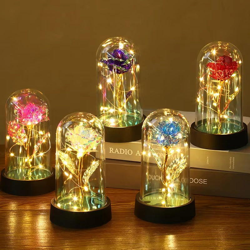 Lumirose LED Roos – Flor de rosa artificial con iluminación, agasallo romántico para San Valentín, voda e decoración