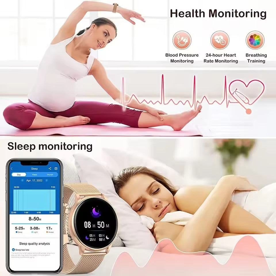 Orologio intelligente – Orologio in acciaio inossidabile, Bluetooth e lunga durata della batteria