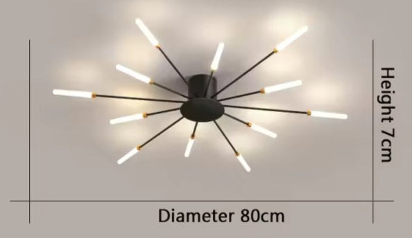 Araña Aurestrom – Diseño moderno de remolino con varias lámparas LED y acabado de lujo