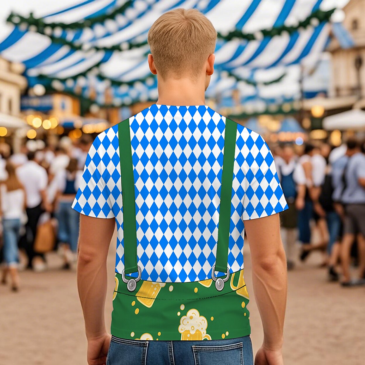 BierBuam – Samarreta d'home amb estampat de Lederhosen – El teu look fresc d'Oktoberfest