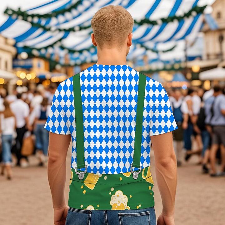 BierBuam – Heren T-Shirt met Lederhosen-Print – Jouw Luchtige Oktoberfest-Look
