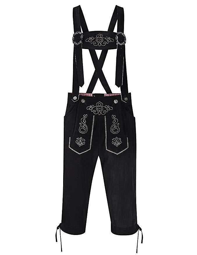 Pantalons curts de cuir Alpenjunge per a home – Amb brodat per a l'Oktoberfest i festa
