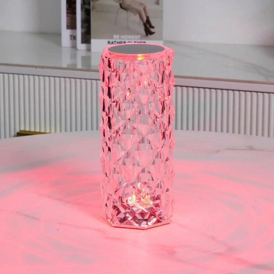 Aurora Kristallen Tafellamp – Dimbare oplaadbare LED lamp met 16 kleuren &amp; touchbediening