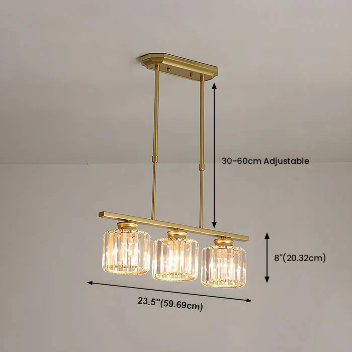 Lámpara colgante Artesso – Diseño Art Deco con pantallas de vidrio y altura ajustable