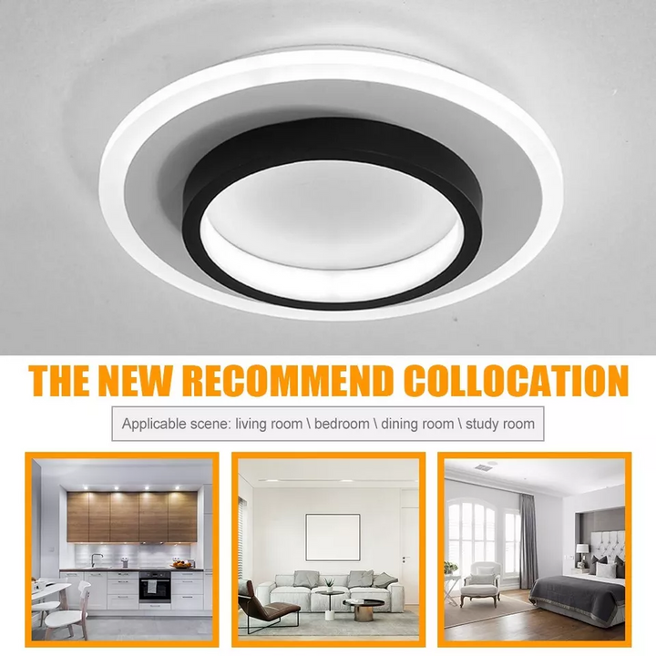 Eldaro Lámpara de techo – Lámpara de techo LED redonda de metal y acrílico con diseño moderno minimalista