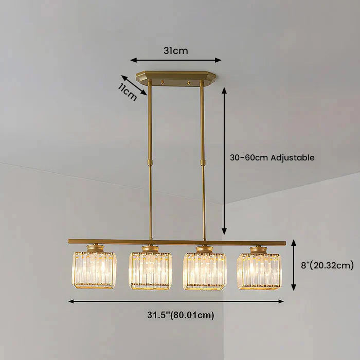 Lámpara colgante Artesso – Diseño Art Deco con pantallas de vidrio y altura ajustable