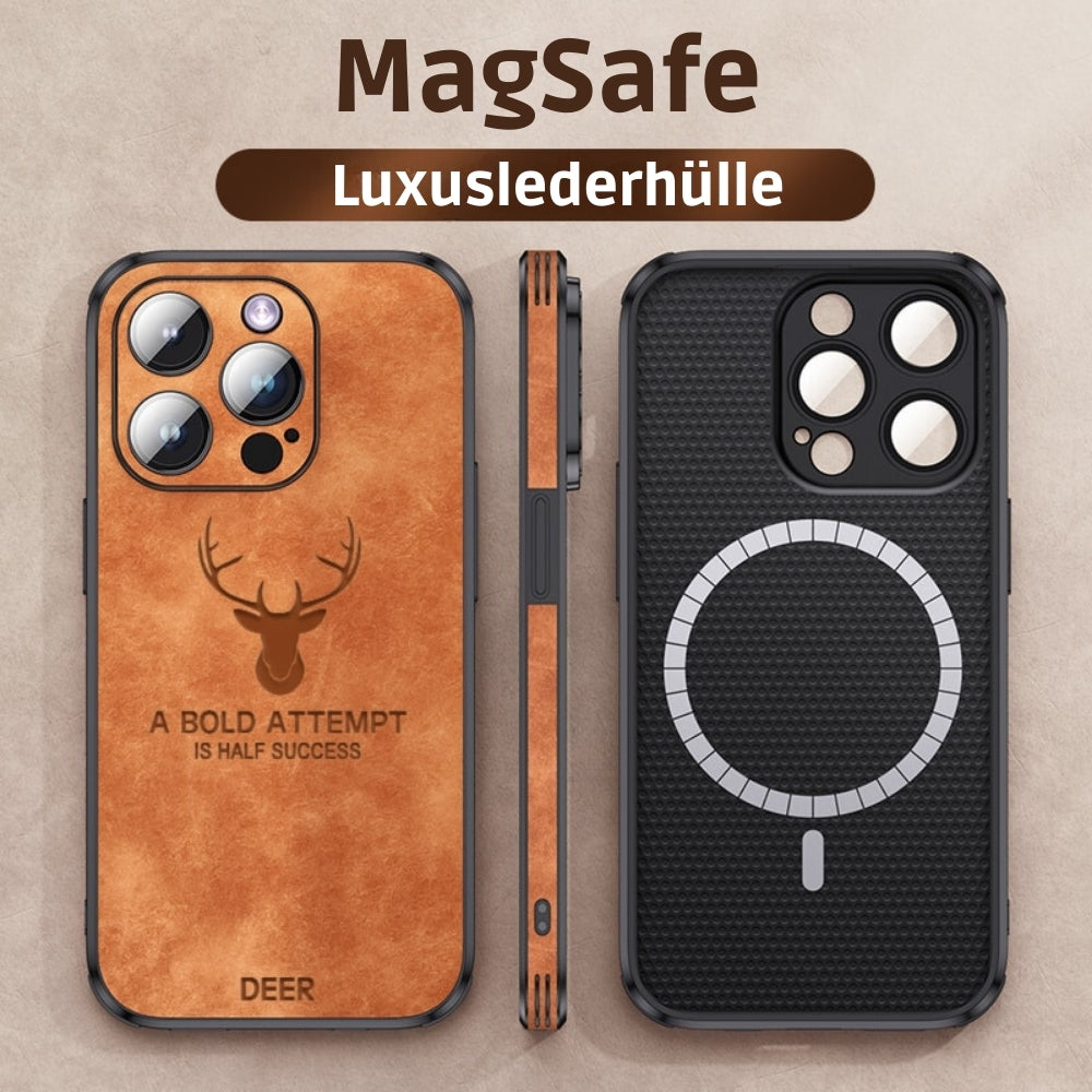 Luxvera – custodia per iPhone in vera pelle sottile e resistente agli urti – design elegante