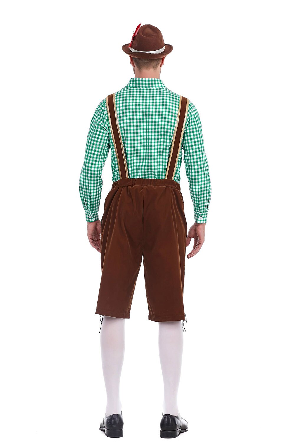 AlpenKönig – Costume homme avec Lederhose brodée & chemise à carreaux