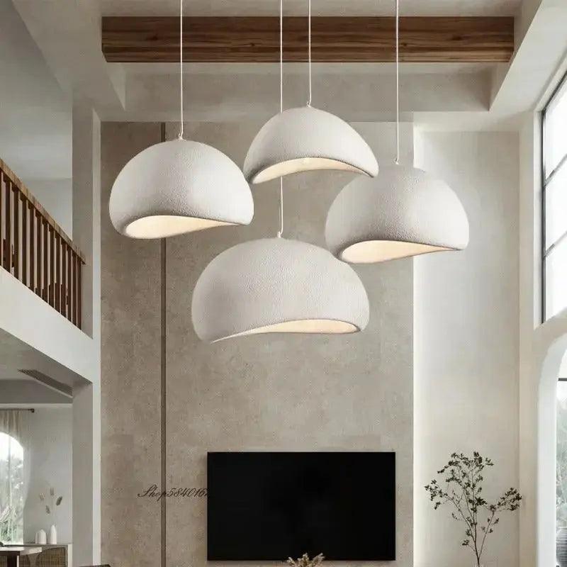 Zenara hanglamp – Japandi plafondlamp van matte hars met minimalistisch &amp; organisch design