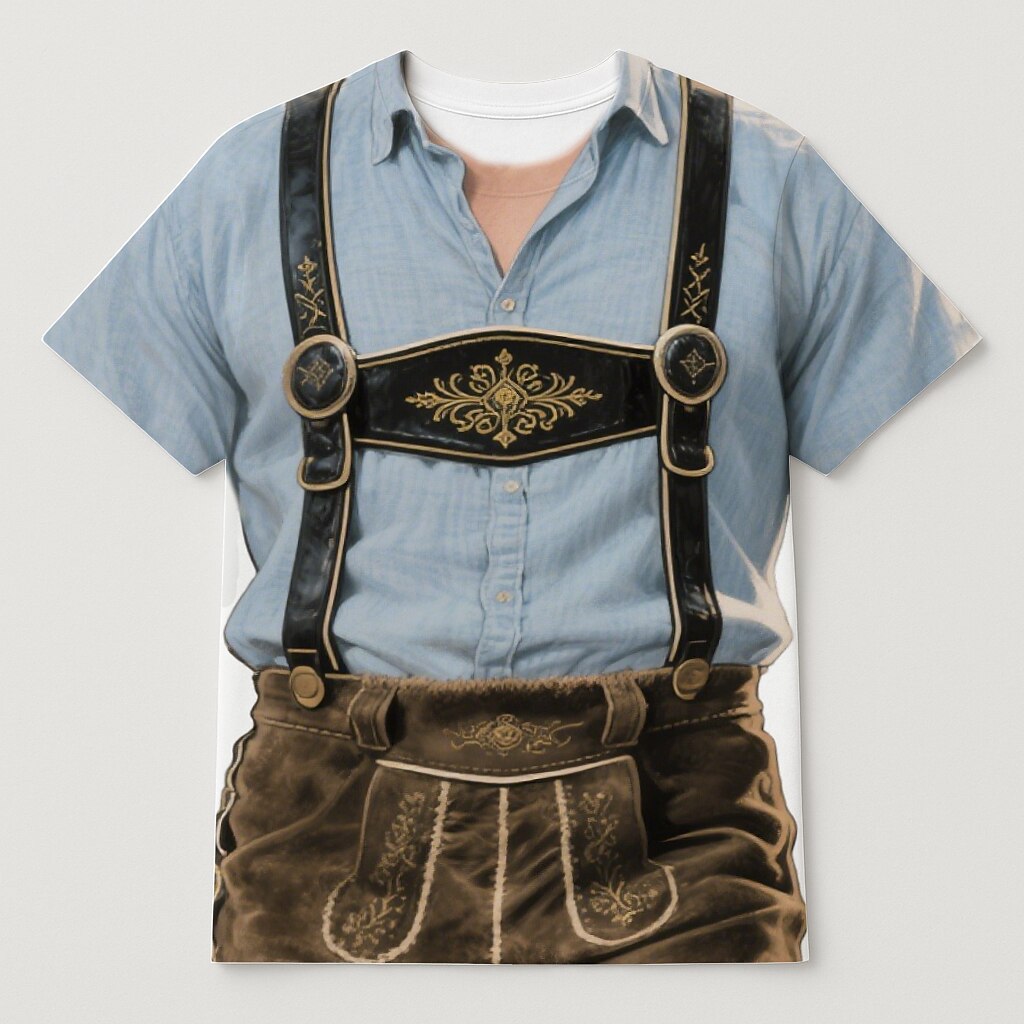 WiesnLook – Camiseta para hombre con estampado de Lederhosen – Atuendo humorístico para Oktoberfest