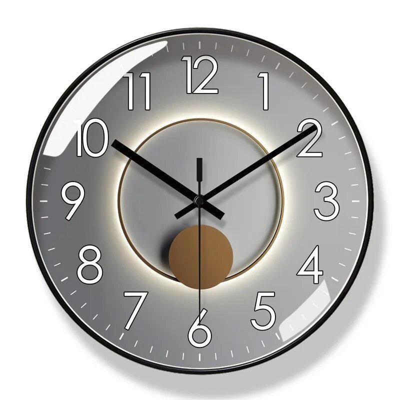 Nordura – Reloj de pared silencioso blanco y negro cuarzo – Diseño escandinavo