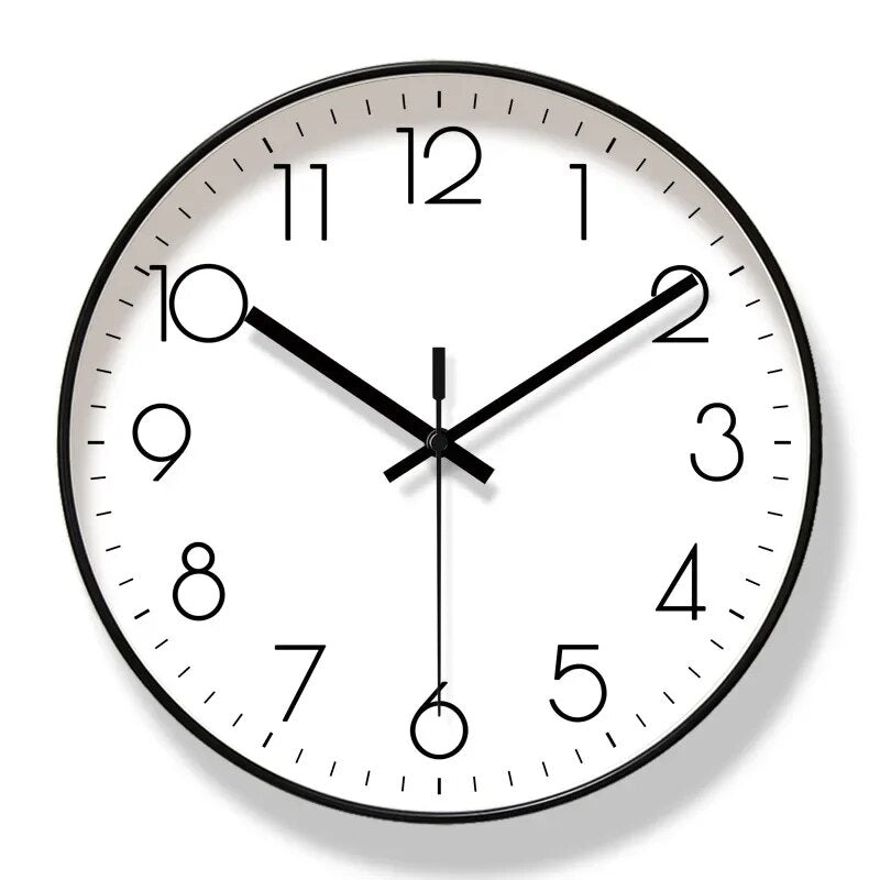 Orologio da parete Nordictime – Orologio al quarzo silenzioso in design bianco-nero