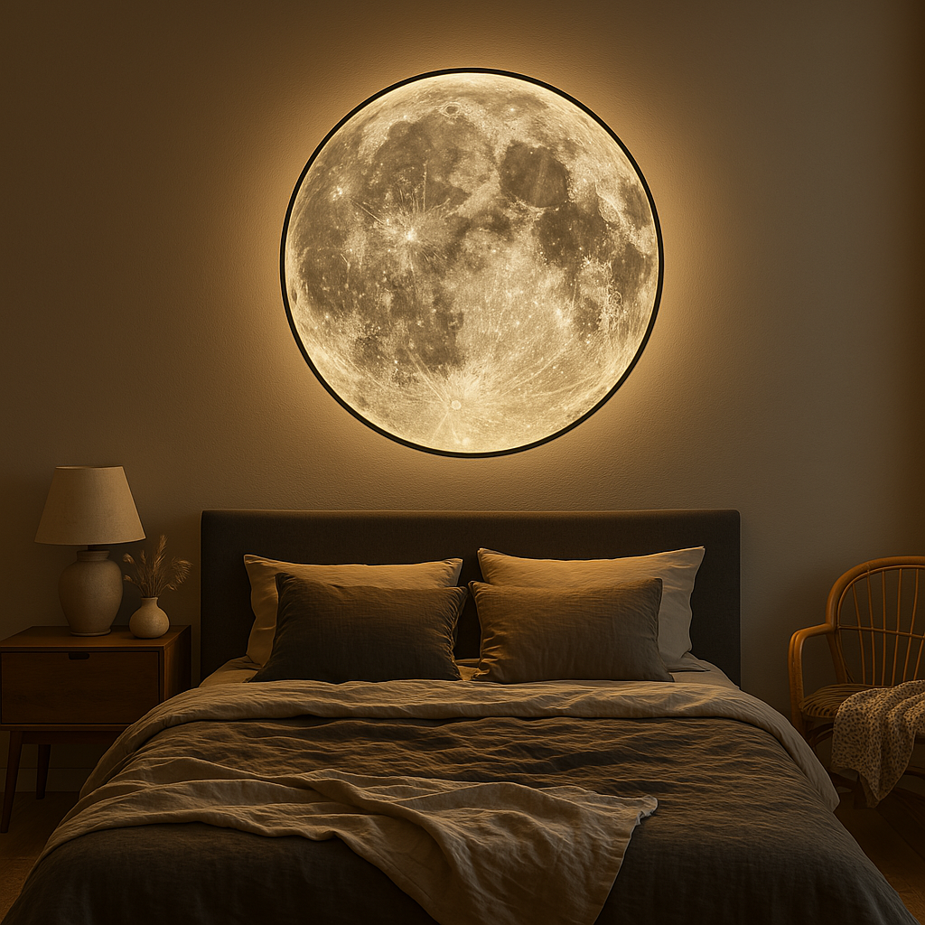 Lunora Maan Wandlamp – Realistisch Design met Warme LED-Verlichting & Meerdere Formaten