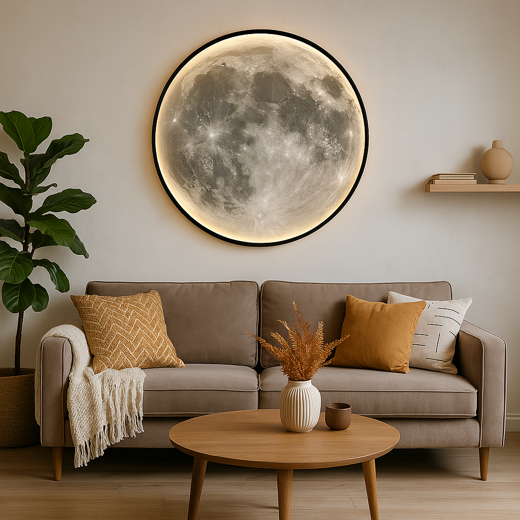 Lunora Maan Wandlamp – Realistisch Design met Warme LED-Verlichting & Meerdere Formaten
