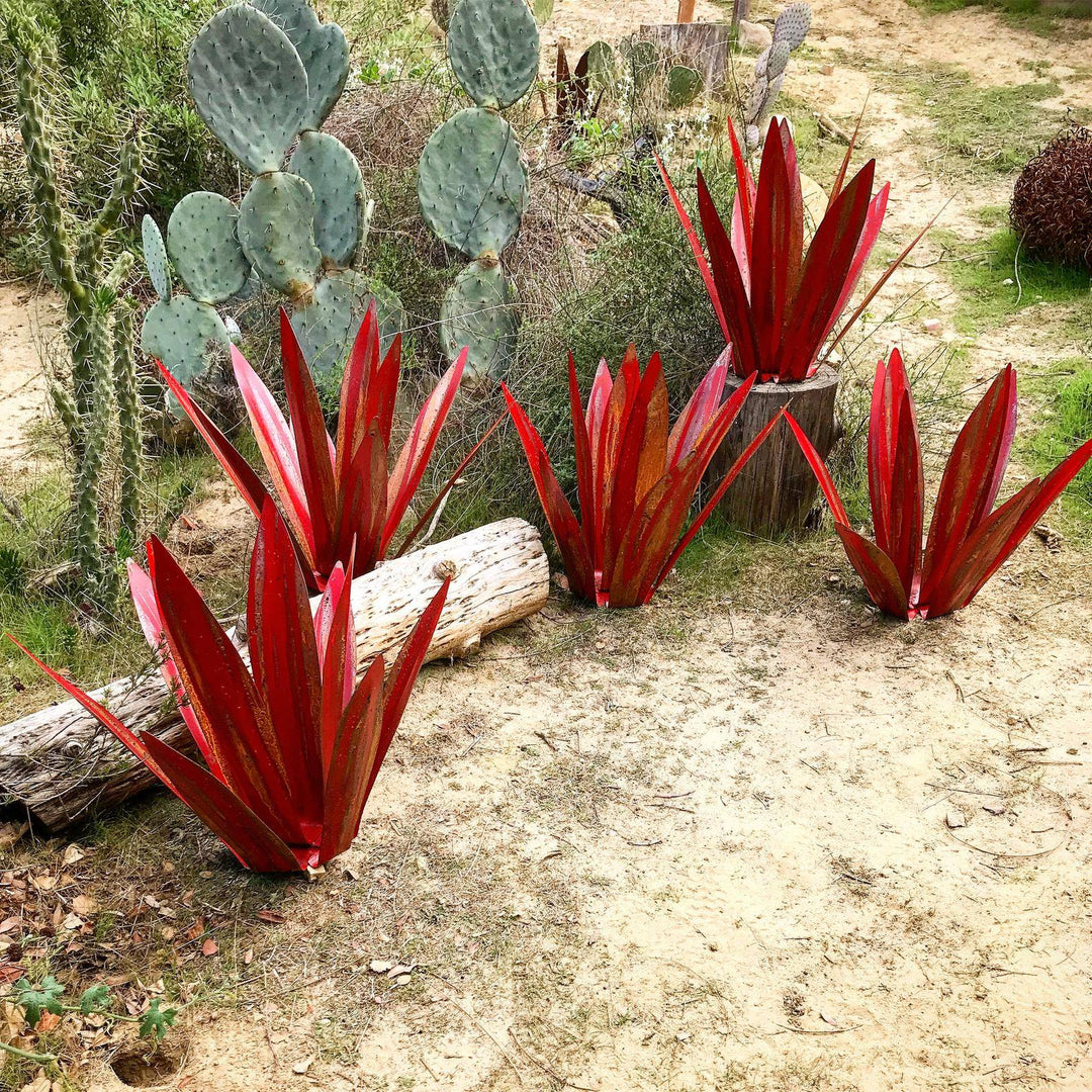 Statue de jardin en agave métallique – Sans entretien, antirouille et fait main