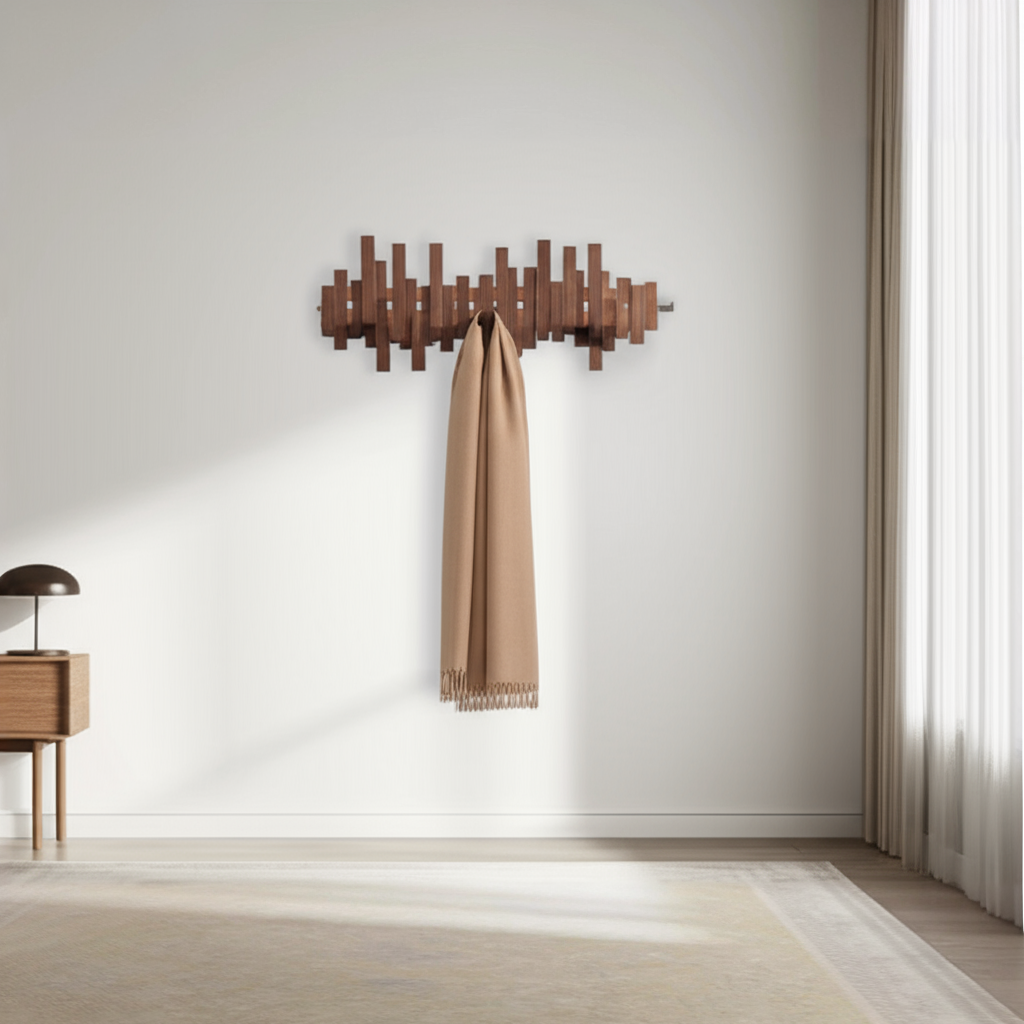 Kapstok met Magnetische Klapbare Haken en Houten Opties Vestragear