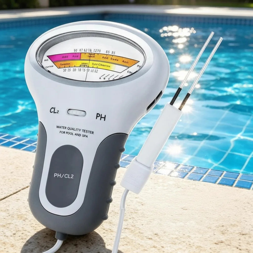 pH- en chloormeter voor zwembaden – Herbruikbare watertester met meetsonde 0