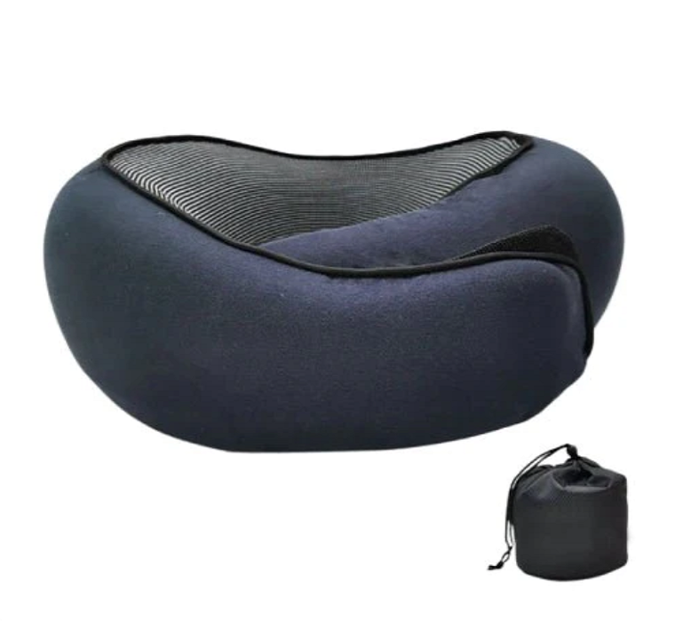 Almohada de viaje – Almohada ergonómica de espuma viscoelástica con funda transpirable y soporte para el cuello