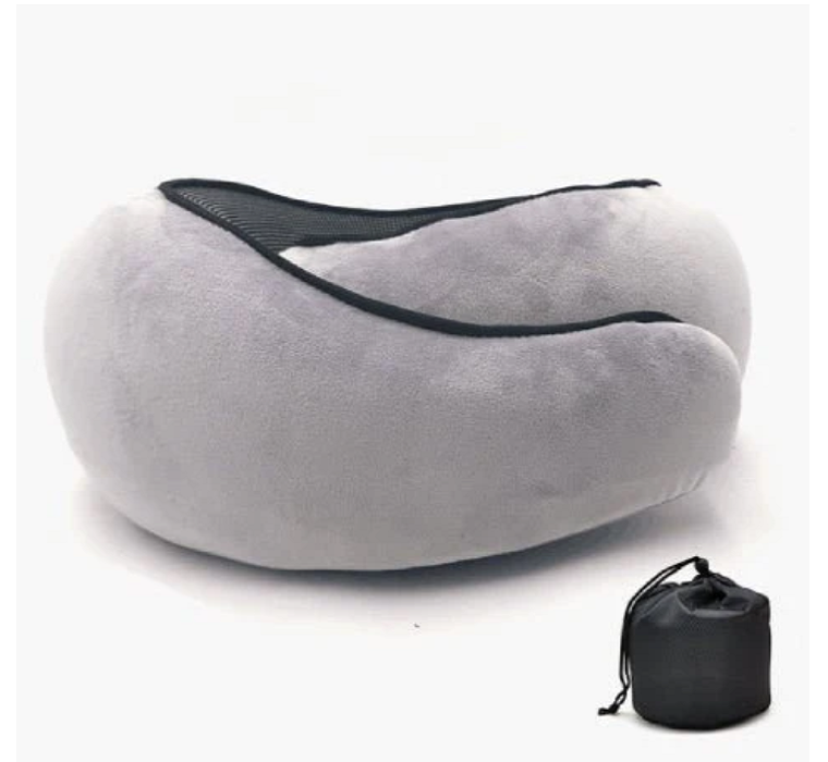 Almohada de viaje – Almohada ergonómica de espuma viscoelástica con funda transpirable y soporte para el cuello