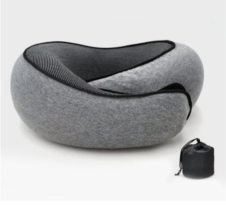 Almohada de viaje – Almohada ergonómica de espuma viscoelástica con funda transpirable y soporte para el cuello