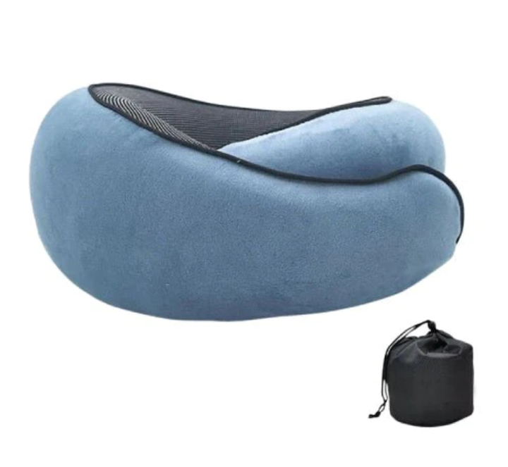 Almohada de viaje – Almohada ergonómica de espuma viscoelástica con funda transpirable y soporte para el cuello