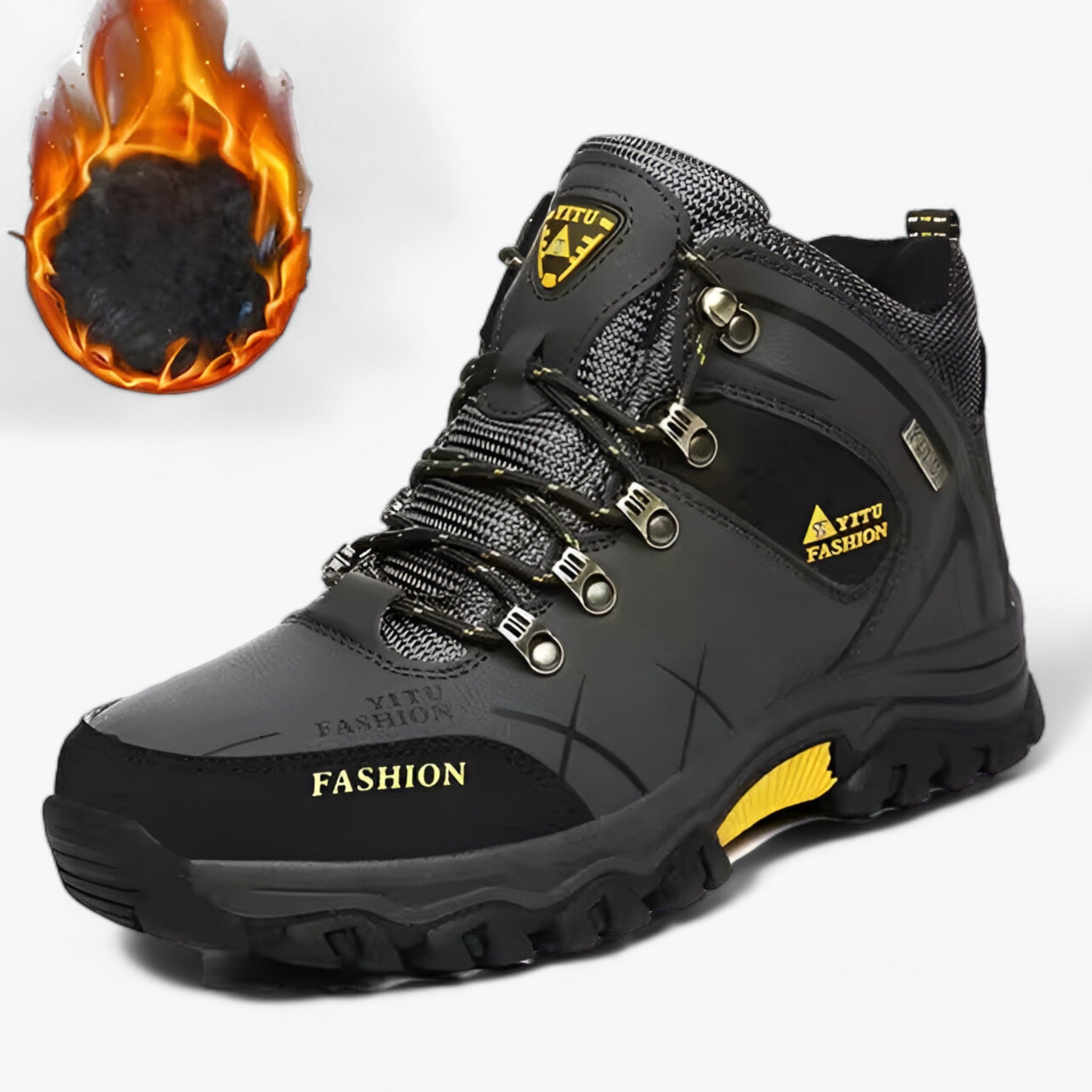 Nordvail Leren Snowboots – Waterdichte Herenlaarzen met Warme Voering & Antislip Zool