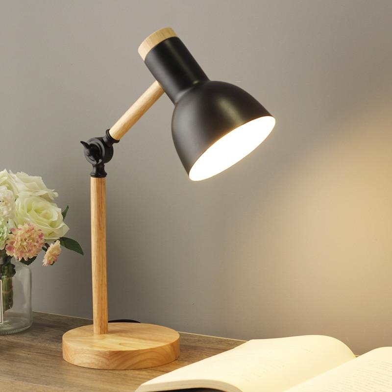 AureNordic Bureaulamp – Houten Basis, Verstelbaar Design & Scandinavische Minimalistische Stijl