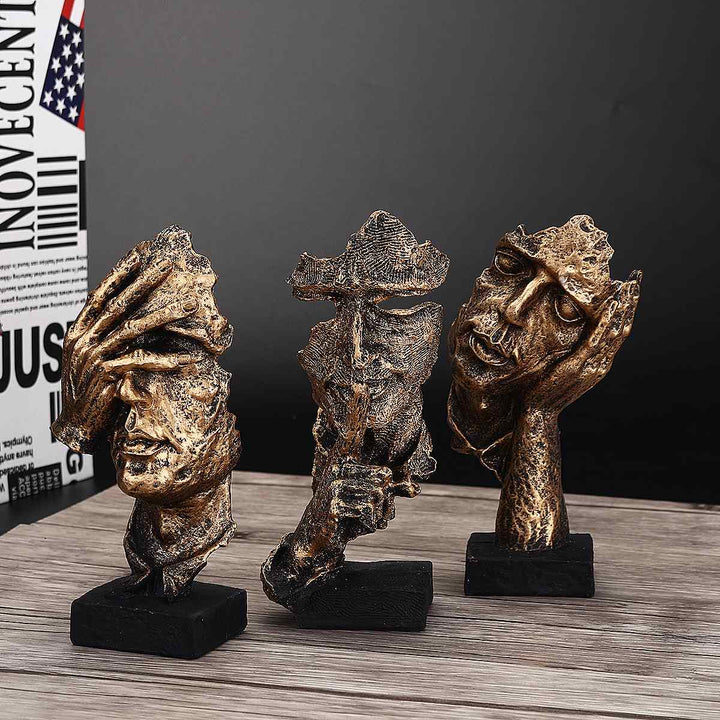 Abstracte Gouden Sculptuur "NordicLijn" – Moderne Scandinavische Decoratie Vestragear