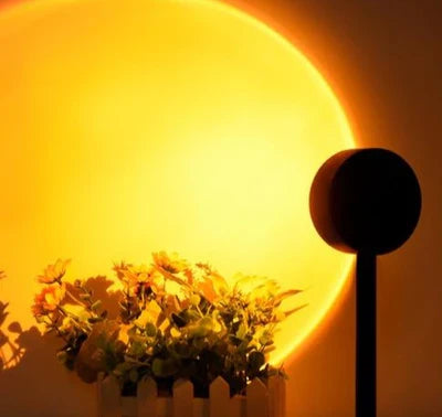 Solarya Sunset Lamp – 4 Kleurstanden, Dimbare LED &amp; Sfeervol Warm Licht voor Elke Ruimte